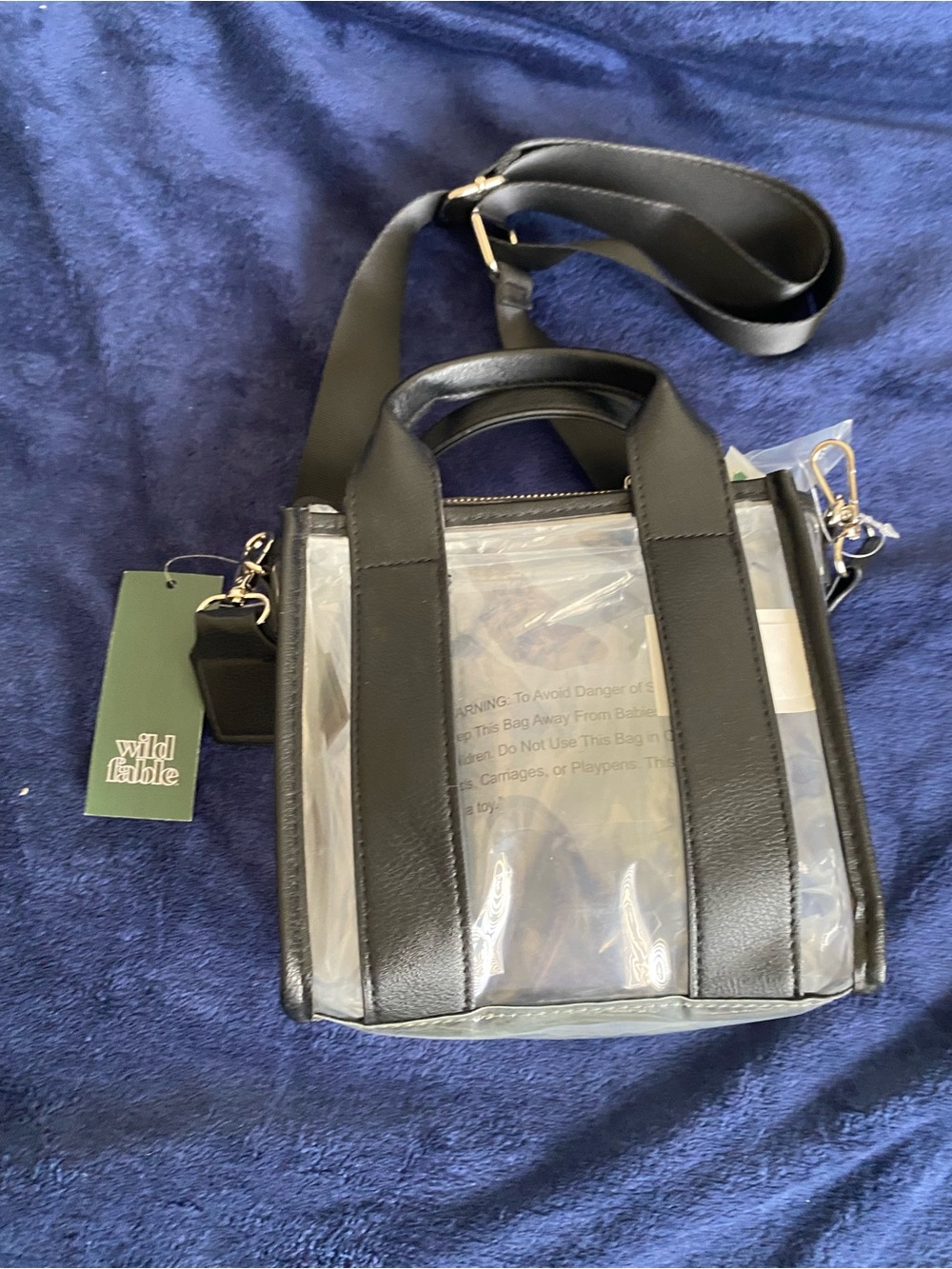 Wild Fable Clear Mini Crossbody Bag Black NWT Stadium Concert Bag